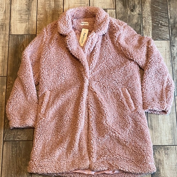 Impressions Pink Sherpa Puffer Coat 🆕 - Picture 2 of 16